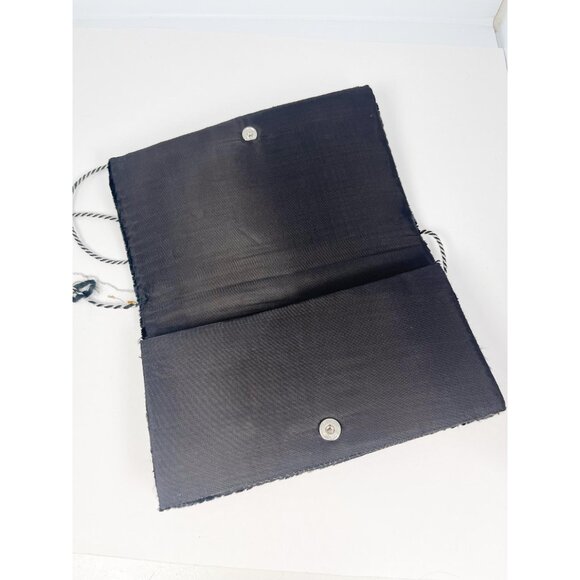 Vintage Zardozi embroidered peacock clutch with gemstone crystals - Picture 9 of 9